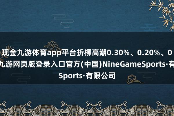 现金九游体育app平台折柳高潮0.30%、0.20%、0.20%-九游网页版登录入口官方(中国)NineGameSports·有限公司