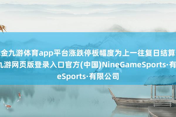 现金九游体育app平台涨跌停板幅度为上一往复日结算价±4%-九游网页版登录入口官方(中国)NineGameSports·有限公司