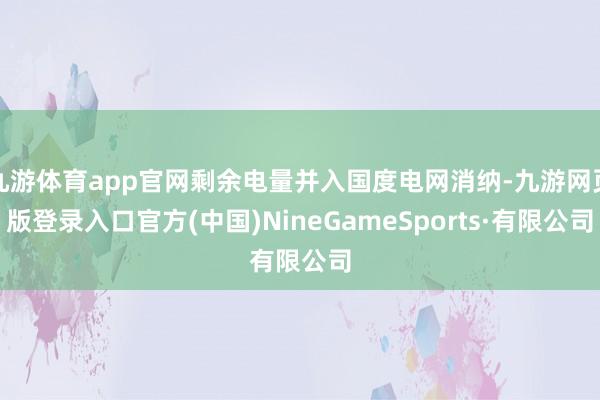 九游体育app官网剩余电量并入国度电网消纳-九游网页版登录入口官方(中国)NineGameSports·有限公司